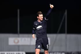 Liam Henderson at the end of the game on Saturday: Falkirk beat Clyde 4-0 (Pics by Michael Gillen)