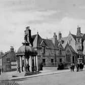 The west end of Falkirk's High Street with the Gentleman Fountain in around 1890.  (pic: submitted)