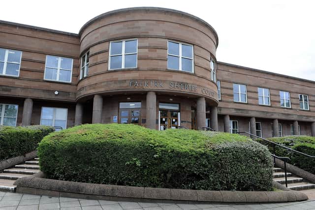 Adams appeard at appeared at Falkirk Sheriff Court yesterday Thursday to answer for the assault he committed on his partner