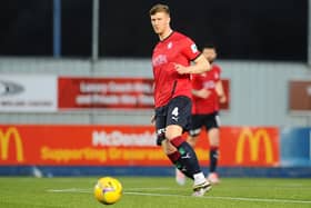 Goal-scrorer Ben Hall, pictured playing against Dumbarton at the end of last month (Photo: Michael Gillen)