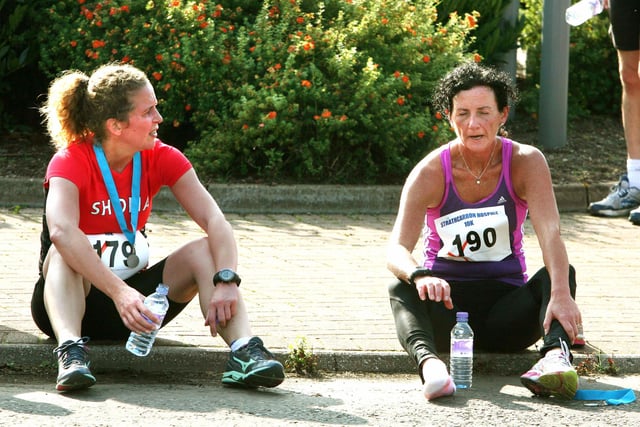 Catching breath after the run.