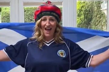 Denny Primary School head teacher Rachel Coull gives her pupils the green light to watch the Scotland match