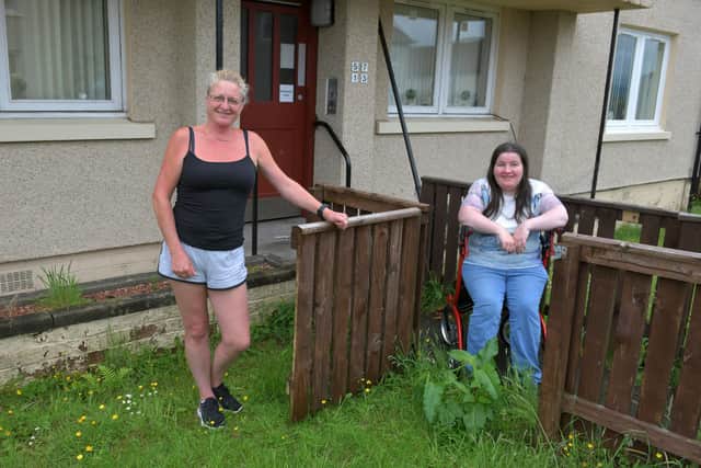 Elaine Johnston joins Stacey Meechan in the garden that will soon be transformed