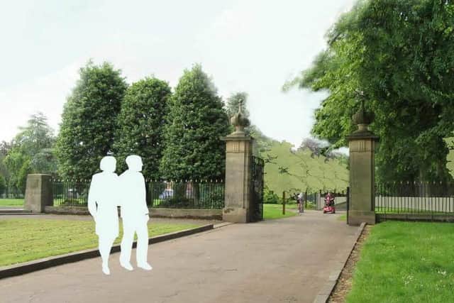The proposed view at  the northern entrance to Zetland Park - part of the Grangemouth Flood Protection Scheme (GFPS).