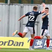 02-11-2024. Picture Michael Gillen. FALKIRK. Falkirk Stadium. Falkirk FC v Greenock Morton FC. Season 2024 - 2025. SPFL William Hill Championship. Match Day 12. Goal Falkirk, Keelan Adams 20.