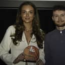 Falkirk Fury's senior women's players' player of the year Abby Rutter was presented with her award by the Falkirk Herald's sports reporter Ben Kearney (Photo: Alex Johnson)