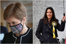 Nicola Sturgeon (left) called Margaret Ferrier's (right) trip to Westminster after testing positive for Covid-19 "indefensible".