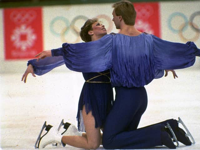 Finest hour: Britain's Jayne Torvill and Christopher Dean perform their "Bolero" ice dancing routine to win gold at the Winter Olympics in Sarajevo, on February 14, 1984.