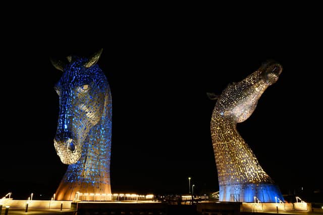 The Kelpies being lit up in the Ukrainian colours was just one of the many ways support has been shown for the brave people during this dark time