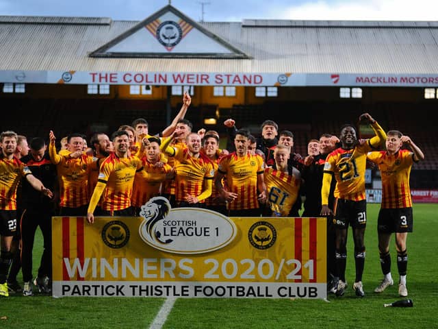 Partick Thistle lifted the title after beating Falkirk 5-0