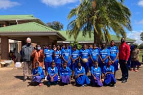 The pupils of Malawi's Mountainview School for the Deaf show off the football strips they received from AD Injury Clinic in Bainsford
