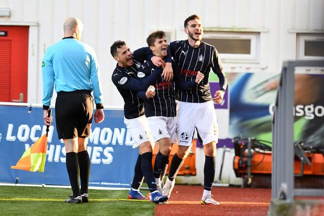 Falkirk won on their last visit to Broadwood, despite having Steven Hetherington sent off (Picture: Michael Gillen)