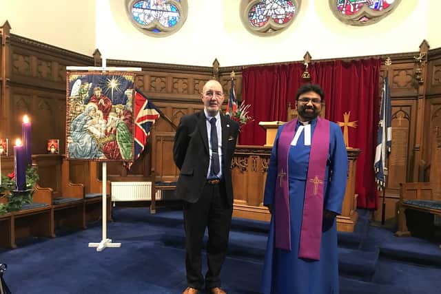 Reverend Gohar - joined by session clerk John Russell - leads his last service at Abbotsgrange Parish Church after 13 years there as the minister