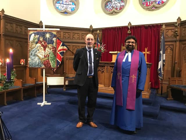 Reverend Gohar - joined by session clerk John Russell - leads his last service at Abbotsgrange Parish Church after 13 years there as the minister