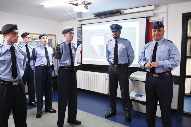 Regional Inspection for Best Squadron in Scotland by Group Captain Sohail Khan, right.