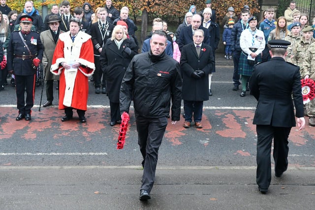 A wreath was also laid on behalf of the Scottish Fire and Rescue Service.