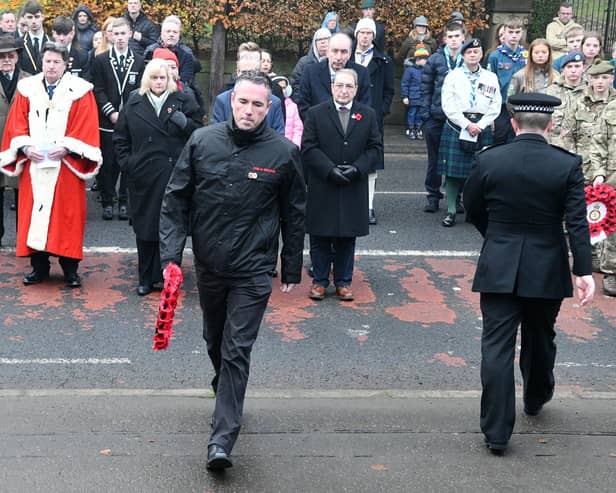 A wreath was also laid on behalf of the Scottish Fire and Rescue Service.