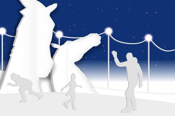 A synthetic ice rink is coming to The Kelpies in time for the Christmas period.  (Pic: Falkirk Leisure and Culture)