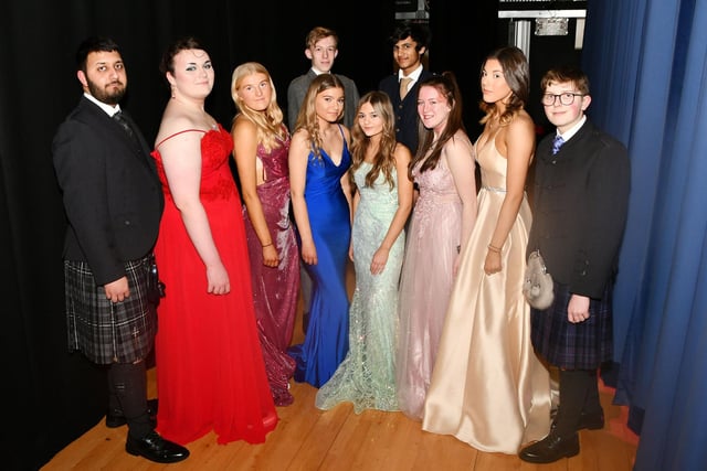 The models taking part in the Grangemouth High School. Prom fashion show.