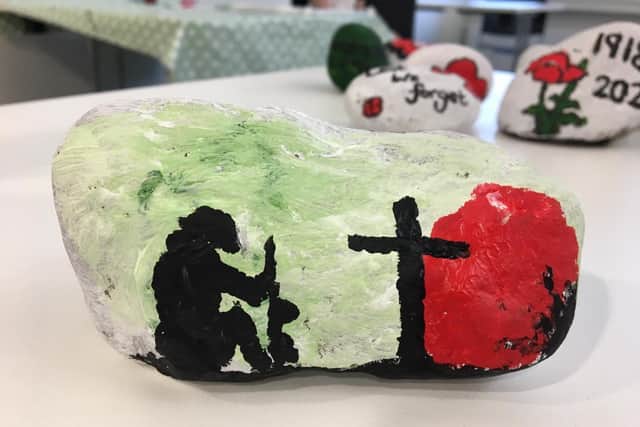 More than 100 Forth Valley College students have created Poppy Rocks and mark Remembrance Day on Wednesday November 11 and raise money for Poppy Scotland.