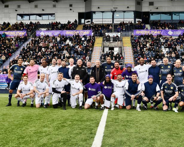 Players taking part in the Scotland v World match for Alzheimer Scotland.