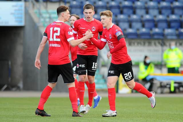 Josh Jack celebrating getting one back for Clyde, making for a nervier ending than their hosts would have hoped for  (Photo: Michael Gillen)