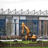 The gas pipe was reportedly ruptured during the course of construction work near the stadium 
(Picture: Michael Gillen, National World)