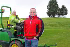 Green keeper, John Easton, and Braes Golf Club owner Steve Matthews. Pic: Michael Gillen