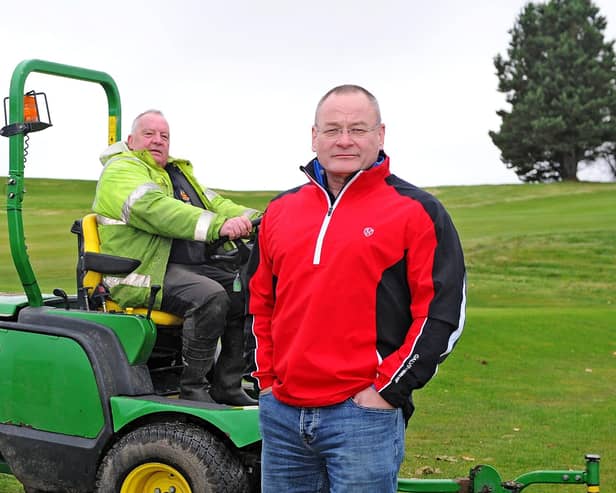 Green keeper, John Easton, and Braes Golf Club owner Steve Matthews. Pic: Michael Gillen
