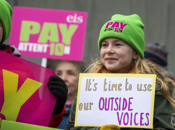 Thousands attend a Rally for Teachers outside the Scottish Parliament (Pic: Lisa Ferguson)