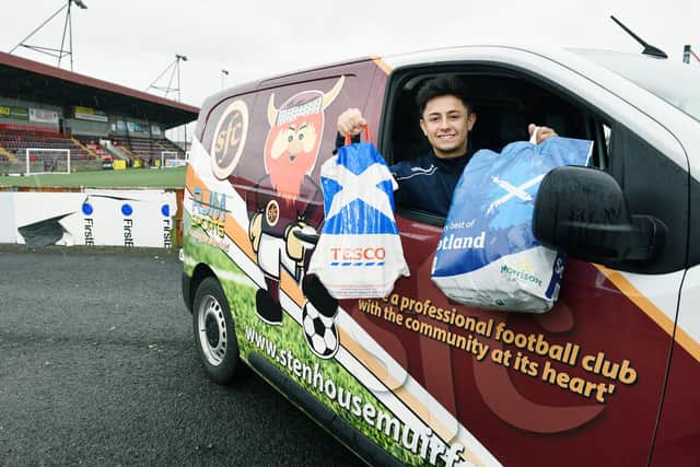 Stenhousemuir FC's Community Help Initiative volunteers will deliver Christmas and New Year's Day meals to those in need. Picture: Michael Gillen.
