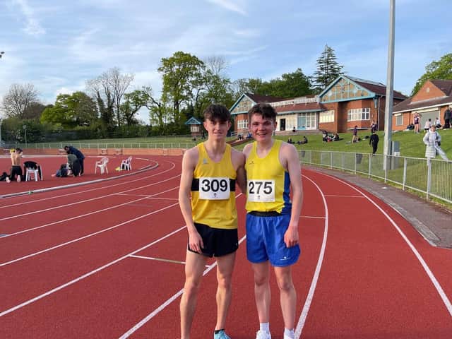 Alastair Marshall (right) is pictured with his friend Jack Patton, another Scottish runner