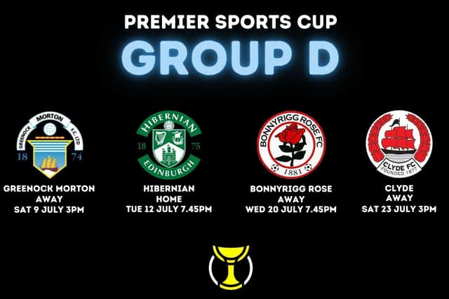 Falkirk's Group D fixtures in the Premier Sports Cup