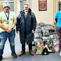 John Keogh was delighted to present staff at the Simon Community, which runs Streetwork, with the bumper order.