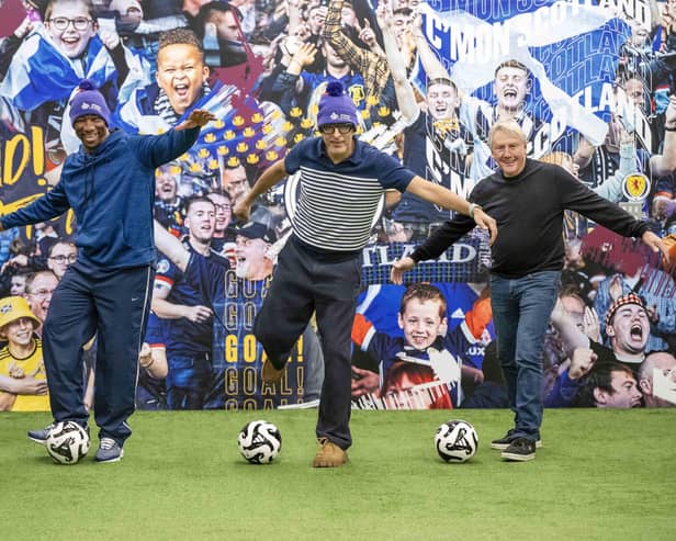 James McArthur, Marvin Andrews,  Sanjeev Kohli and Frank McAvennie kick​ed off the event at Hampden Stadium last month.  (Pic: Neil Hanna)