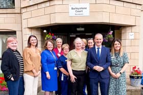 MSP Michael Matheson visits staff and residents at Barleystone care home
(Picture: Submitted)