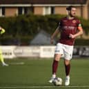Stenny captain Gregor Buchanan on the ball against Brora Rangers (Photo: Alan Murray)