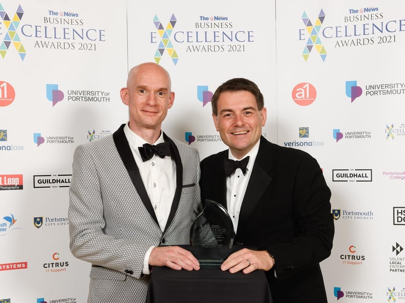 The News Business Excellence Awards 2021. Pictured is: Craig Gordon and Michael Frisby of Vuzion UK. Training Programme of the Year. Picture: Keith Woodland (080721-31)