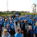 Dozens turned out at The Kelpies in Falkirk for a Walk for Parkinson's event in 2019. Picture: Michael Gillen.