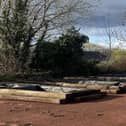 Thanks to 140 old railway sleepers and Bloomin' Bo'ness volunteers, the old tennis courts will soon be teeming with life again.