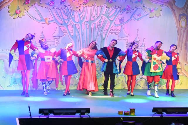 The cast of Sleeping Beauty take a bow in what was the last panto to be staged at the old Town Hall