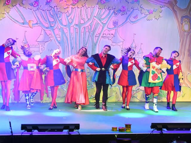 The cast of Sleeping Beauty take a bow in what was the last panto to be staged at the old Town Hall