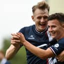 Dylan Tait (right, pictured with Falkirk team-mate Coll Donaldson), is remaining upbeat (Pic Michael Gillen)