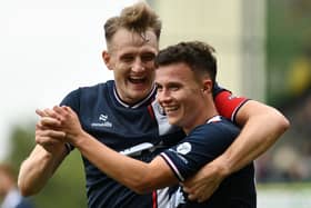 Dylan Tait (right, pictured with Falkirk team-mate Coll Donaldson), is remaining upbeat (Pic Michael Gillen)