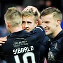 Falkirk's Will Vaulks celebrates.
Pic by Alan Murray