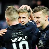 Falkirk's Will Vaulks celebrates.
Pic by Alan Murray