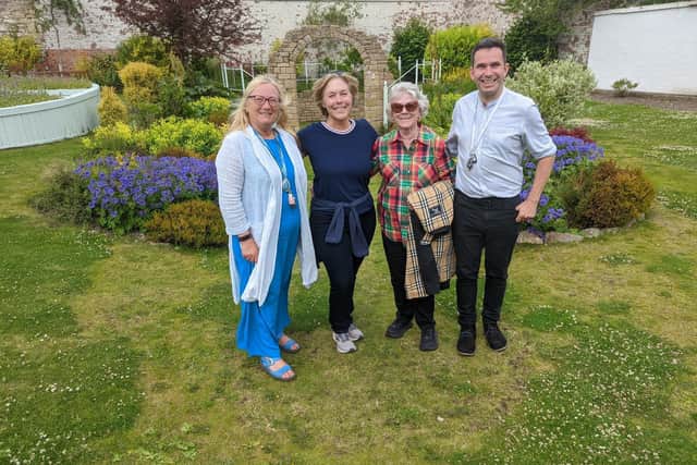 Cyrenians’ manager Lynda Ross-Hale, Darayn Hickingbotham and her mother Carol with Jonathan Reid, general manager of Arnotdale