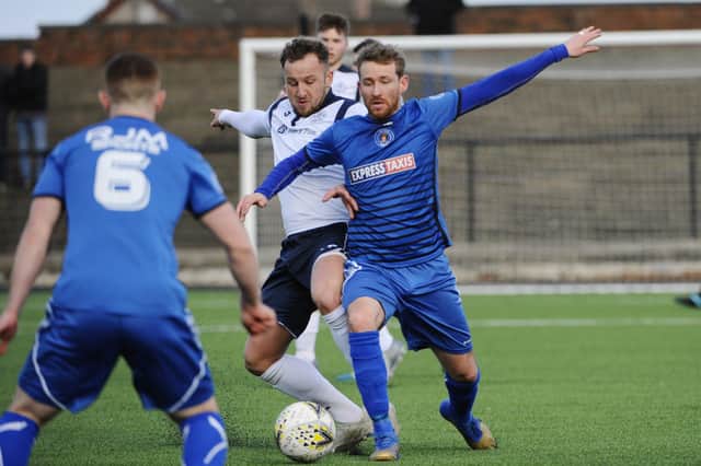 Bo'ness United in action. They now have competition in the senior ranks from Bo'ness Athletic. (Pic by Alan Murray)