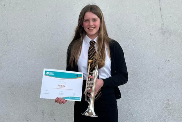 Beth’s Small World Variations on cornet was a hit with judges, winning her the Junior Scottish Young Musician Solo Performer title.