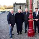 Provosts' lamps at Callendar House, left to right,  Dennis Goldie, Billy Buchanan,  Jim Johnston, Provost Robert Bissett and Alec Fowler. Pic: Falkirk Council